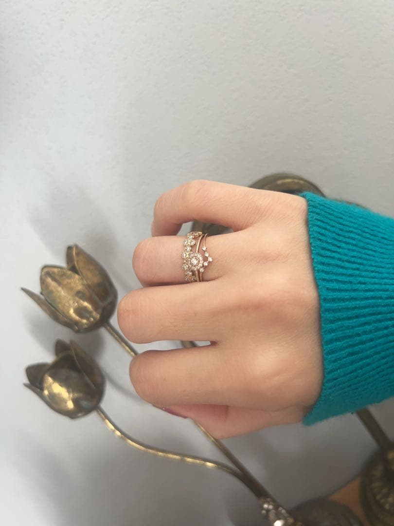 K10YG ダイヤモンドリング　2本SET