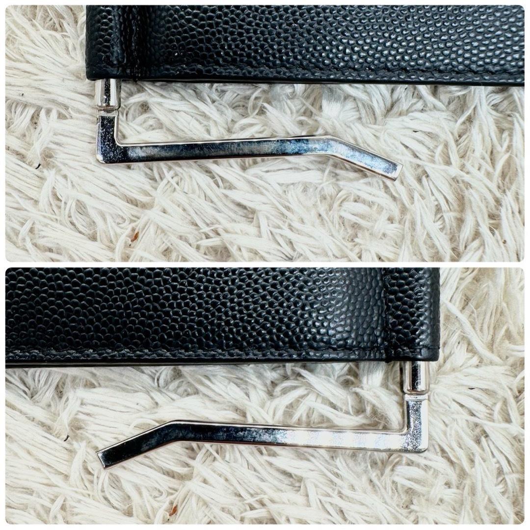 【美品】サンローラン マネークリップ ブラック キャビアスキン メンズ