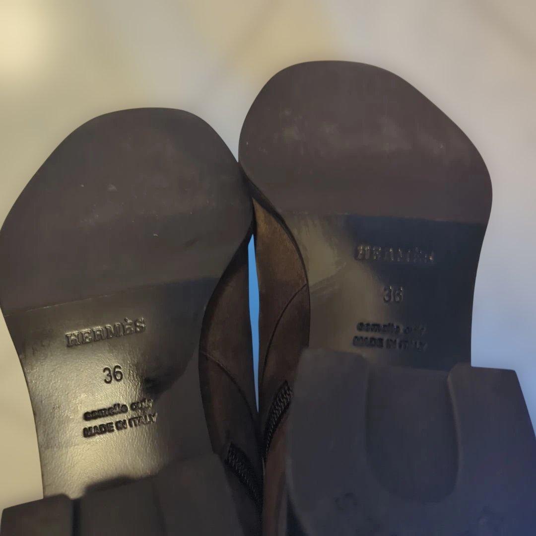 最終価格！極美品【HERMES】エルメス ショートブーツ ジル60ダークブラウン