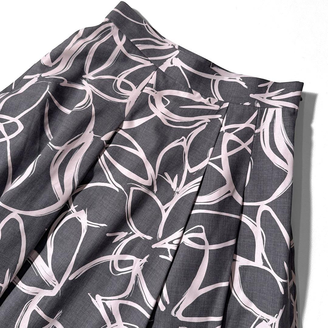 アナイ ウールトロピカルプリントアシメタック スカート