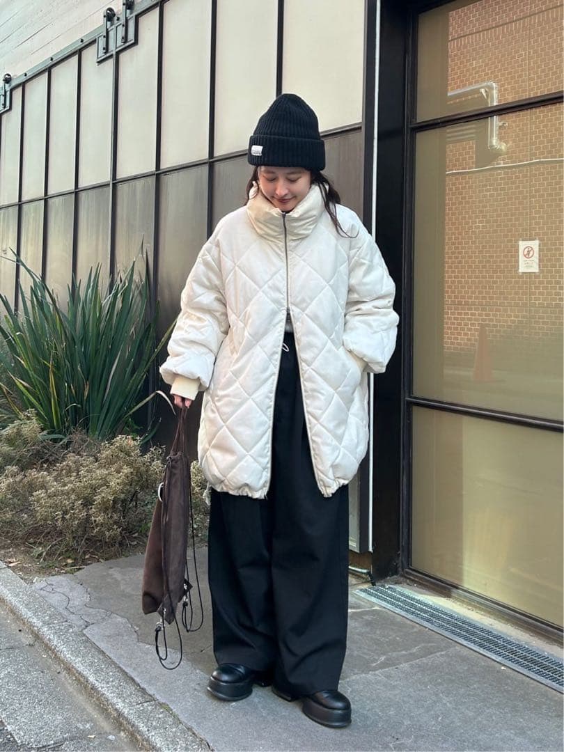 Kastane カスタネキャンディスリーブリバーシブルコートアイボリーM