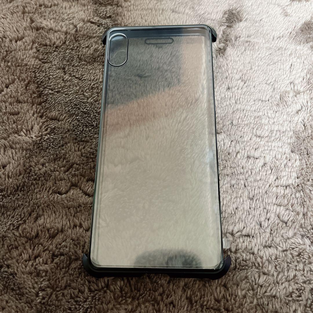 iPhoneXS Max バンパー ケース 背面保護 マグネットバンパー 透明