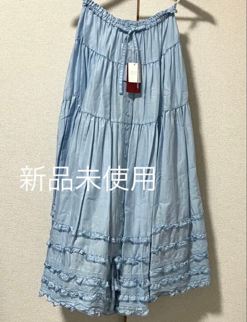 ピンクハウス ソライロ ローンティアードスカート 前開き ペチコート 2025年