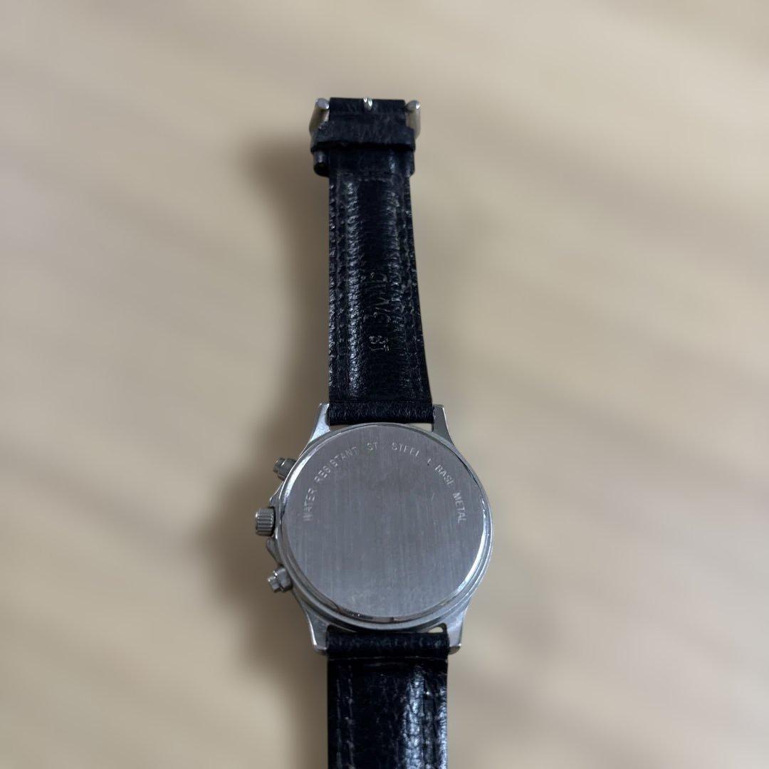 Nissan GTRクロノグラフ ブラックレザー腕時計