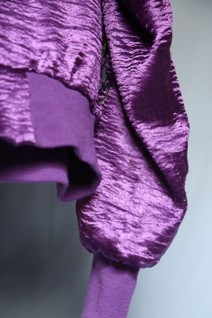 ヴィンテージコリジャン　KOREA 紫色 花柄刺繍 スカジャン