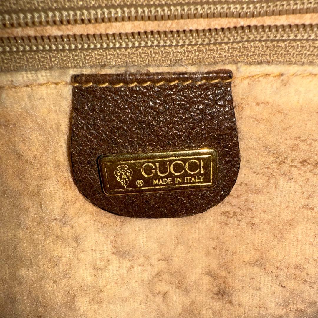 【美品】GUCCI　オールドグッチ　ハンドバッグ　PVC　GG柄　GGスプリーム