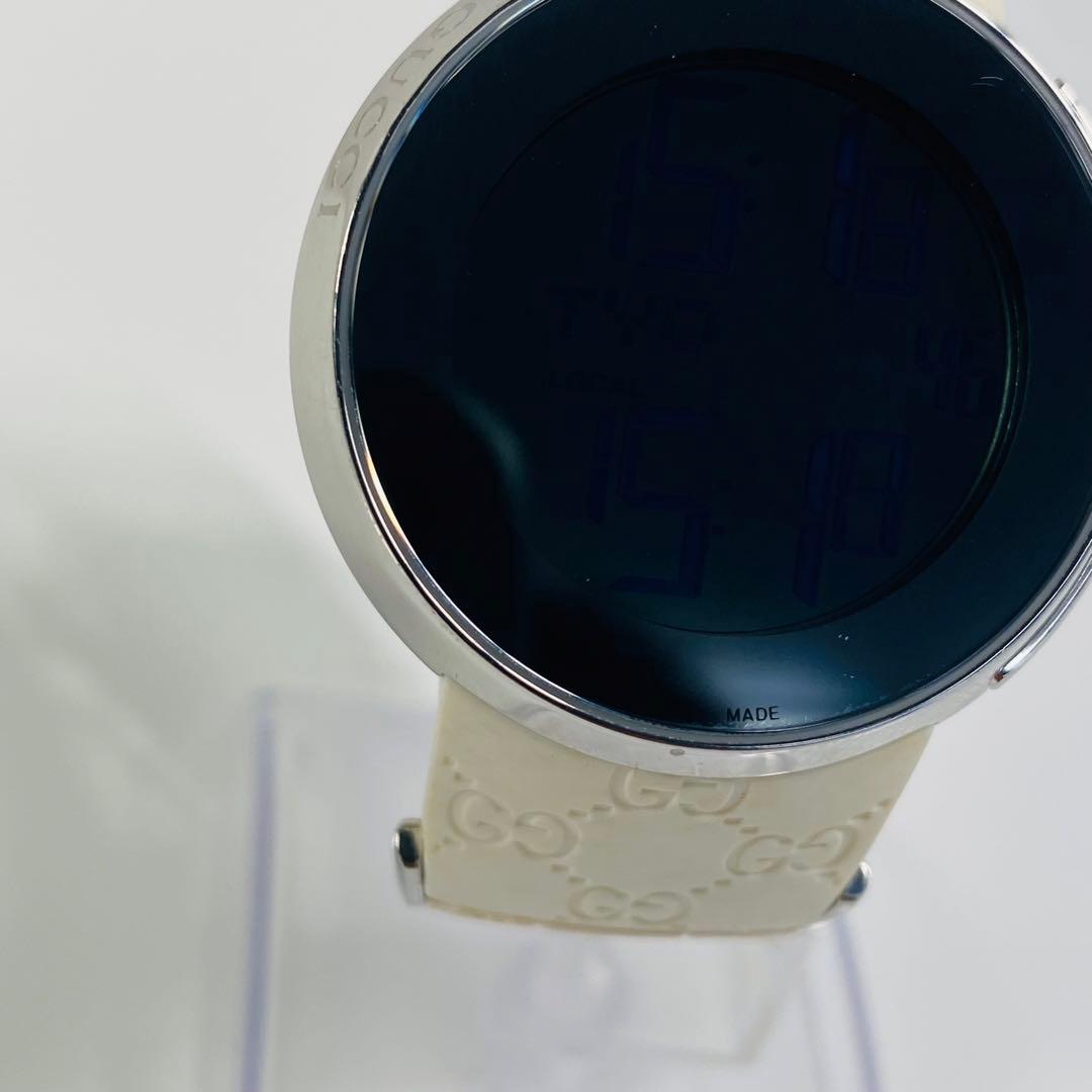 グッチ　腕時計　レディース　I-グッチ　YA114403 　ホワイトラバーベルト