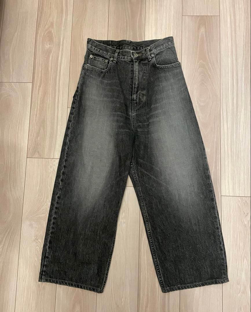 オクスン　original wide denim black 1