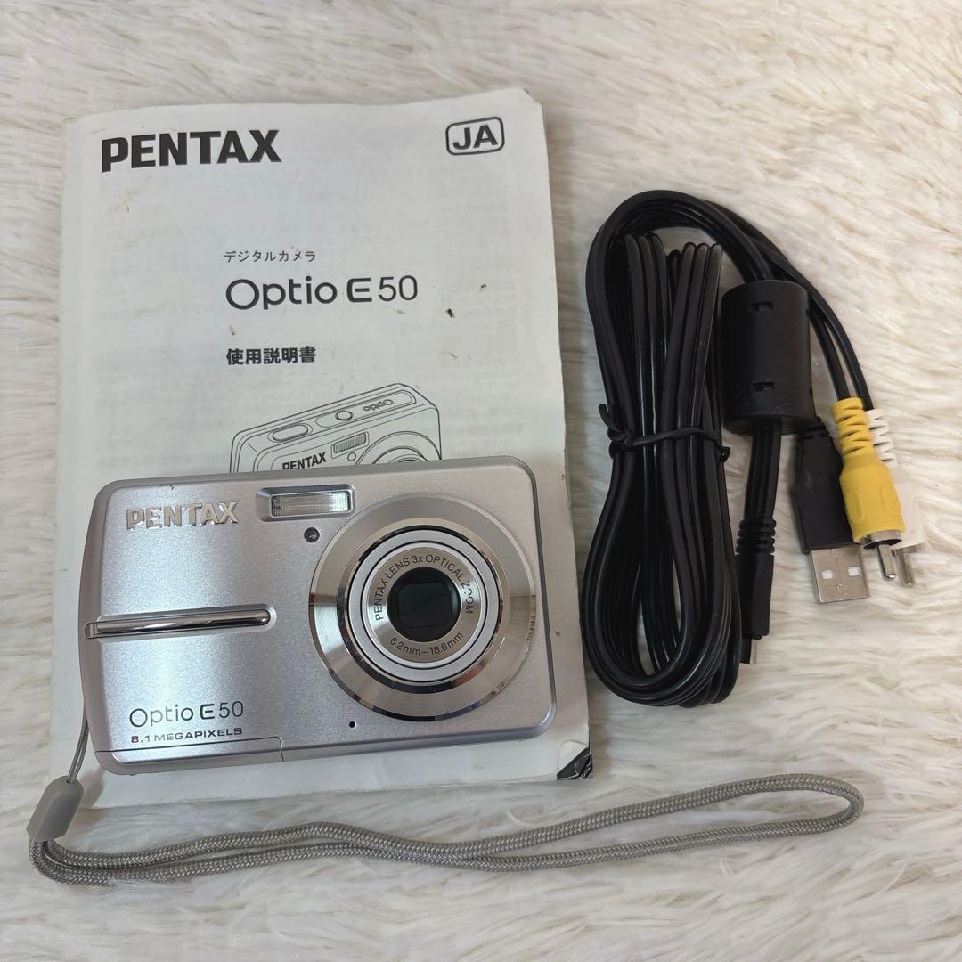 【美品】 PENTAX Optio E50 コンパクトデジタルカメラ 乾電池式
