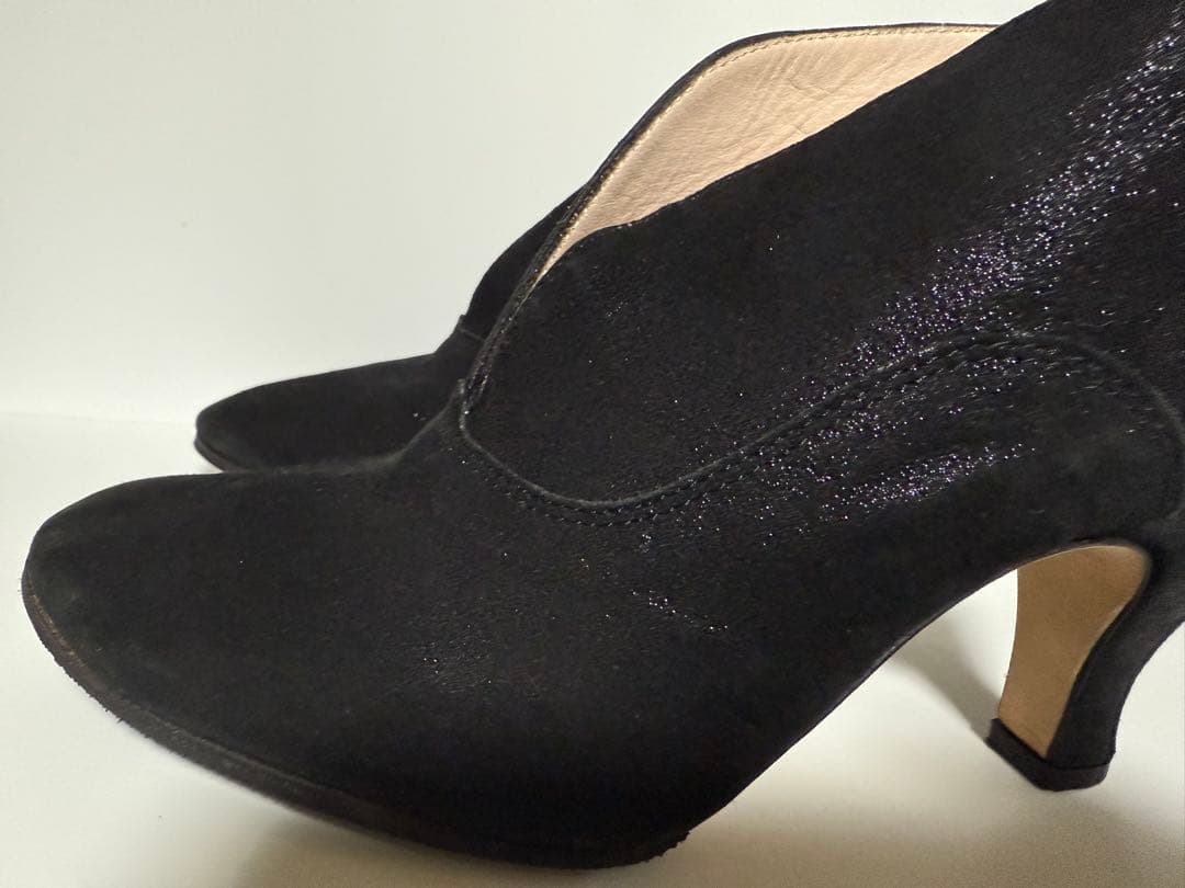 【美品】Repettoブーティ TARA タラスエード◆ブラックラメVカット36