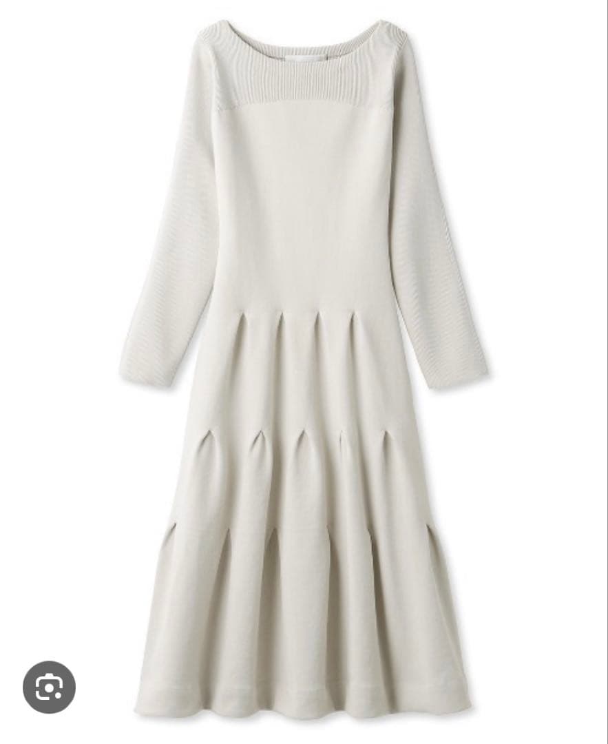 CELFORD アイボリー 長袖ひざ丈ワンピース36
