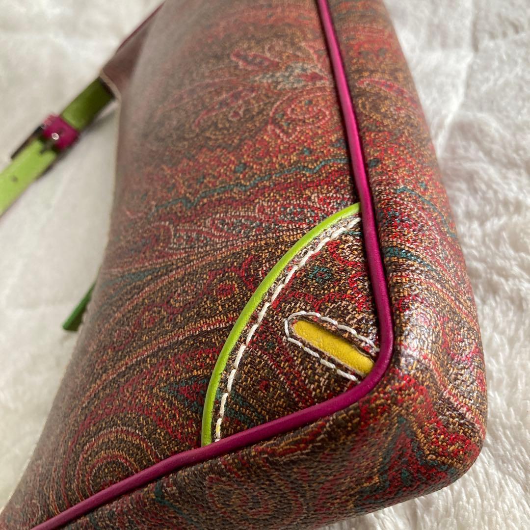 極美品　ETROエトロ　花柄刺繍ハンドバッグ　ペイズリー　ポシェット　イタリア製