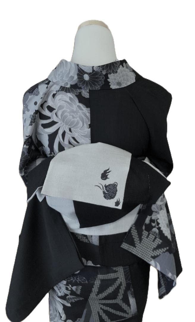 帯2　撫松庵　妖怪円陣刺繍　半幅帯　ライトグレー　新品タグ付き　３５０００円