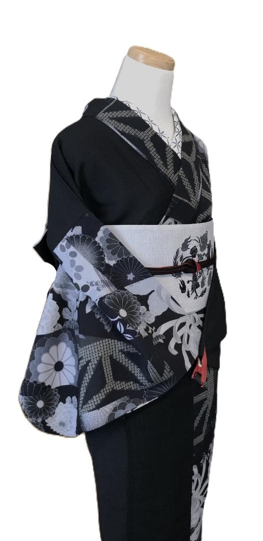 帯2　撫松庵　妖怪円陣刺繍　半幅帯　ライトグレー　新品タグ付き　３５０００円