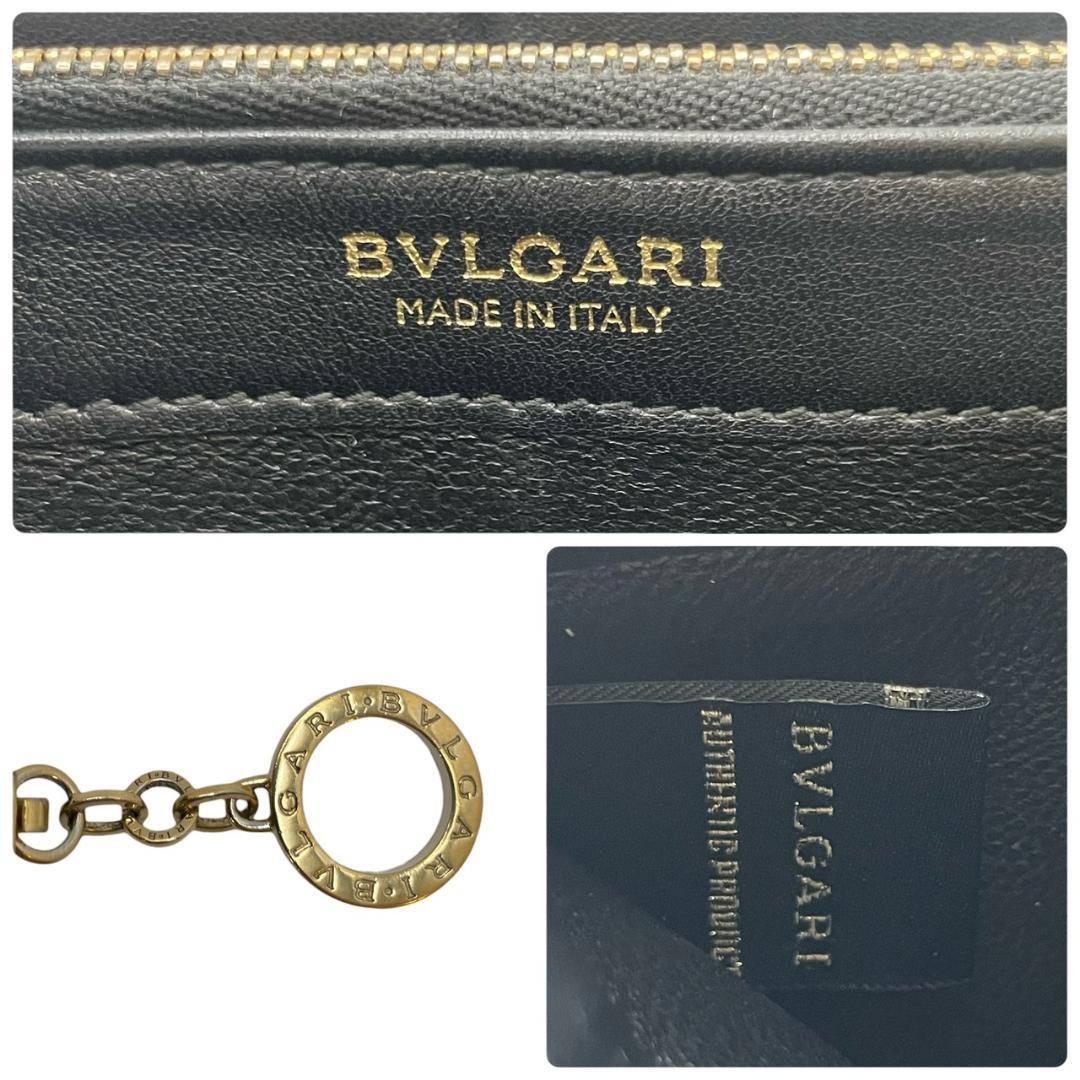 【美品】 BVLGARI ブルガリ 長財布 ビーゼロワン サフィアーノ ブラック