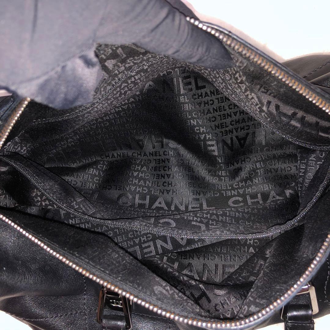 ☆美品☆シャネル ミニボストンバック ブラック チョコバー キャビアスキン