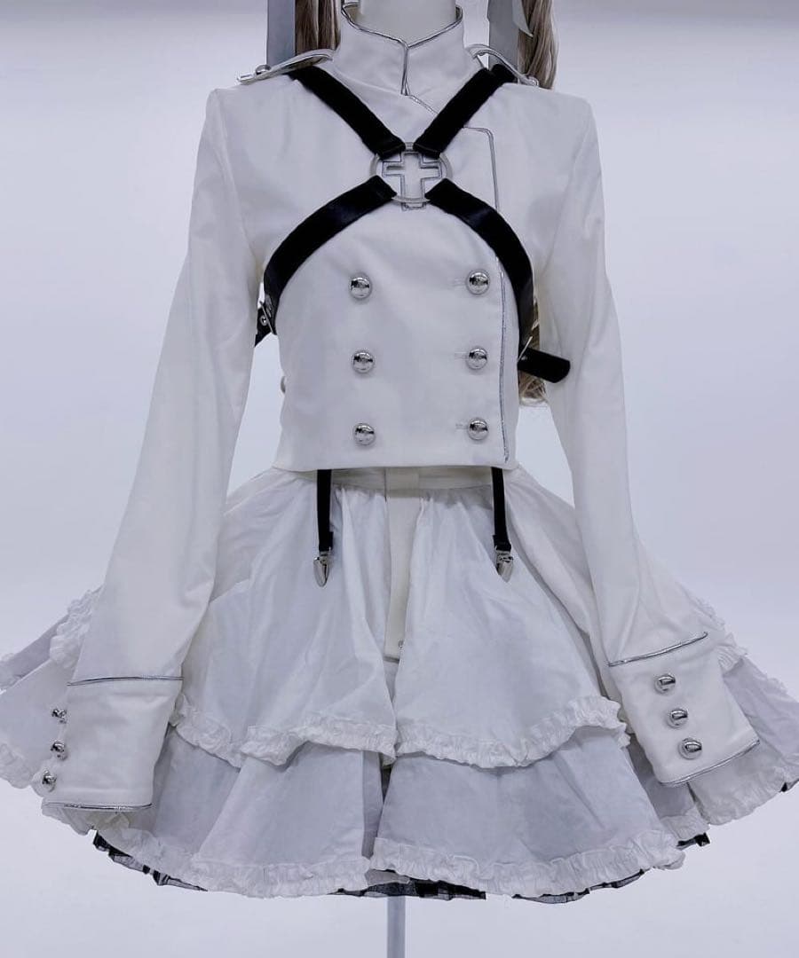 【HIDOLATRAL THEODOL】拘束十字架軍服ジャケット WHITE