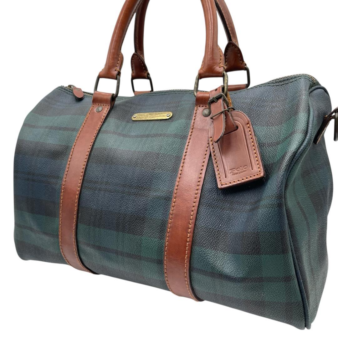 ポロ ラルフローレン ブラックウォッチ ハンドバッグ ミニボストンバッグ