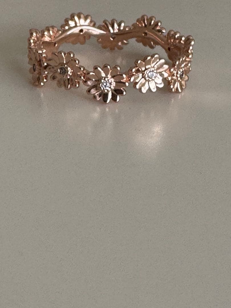 パンドラスパークリング デイジー フラワー クラウン ゴールド リング　数号20