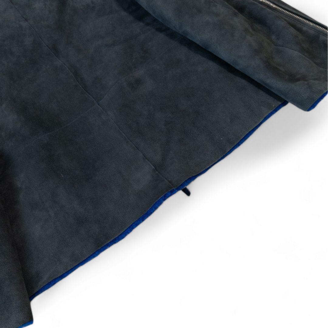 定価25万 アストラット リアルムートン ノーカラーライダースジャケット 黒 M