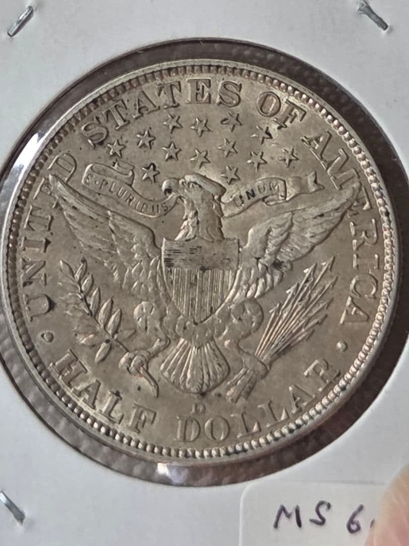 専用(稀少な状態)アメリカ合衆国　バーバー ハーフダラー銀貨　1915 D