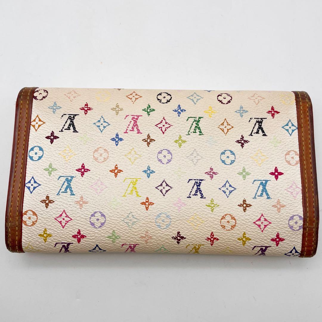 ルイヴィトン モノグラムマルチカラー ポルトトレゾール インターナショナル 白