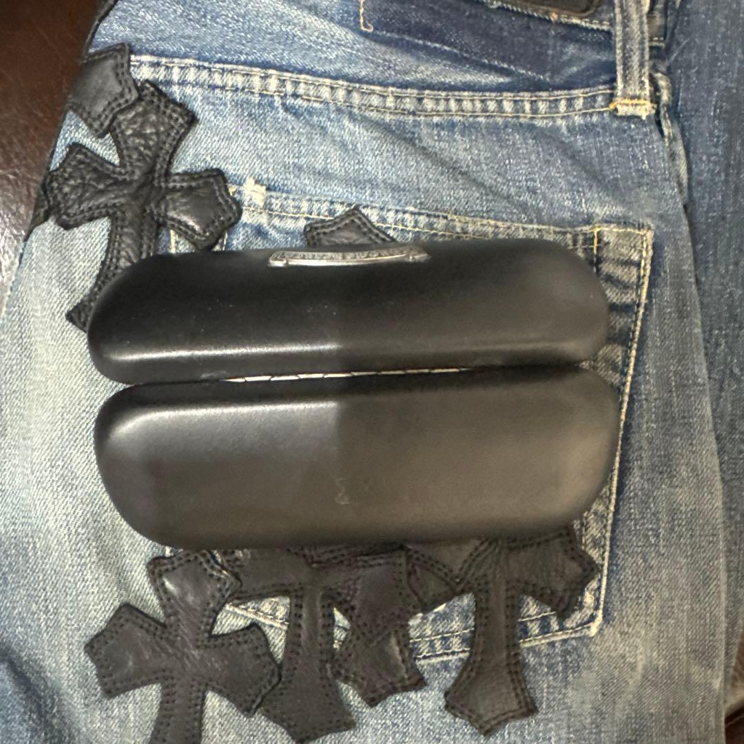 CHROME HEARTS/クロムハーツ スクロールラベル レザーメガネケース