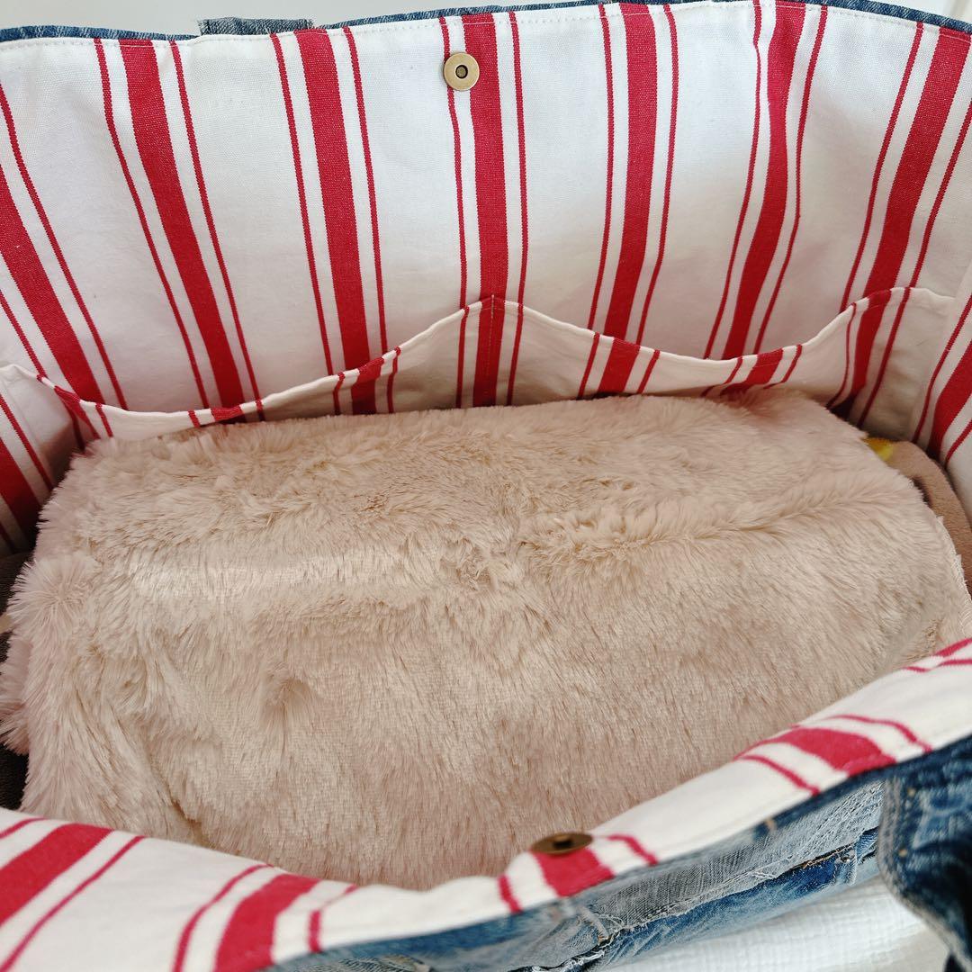 デニムリメイク　かなり大きめ　ポケット10個！多収納　トートバッグ