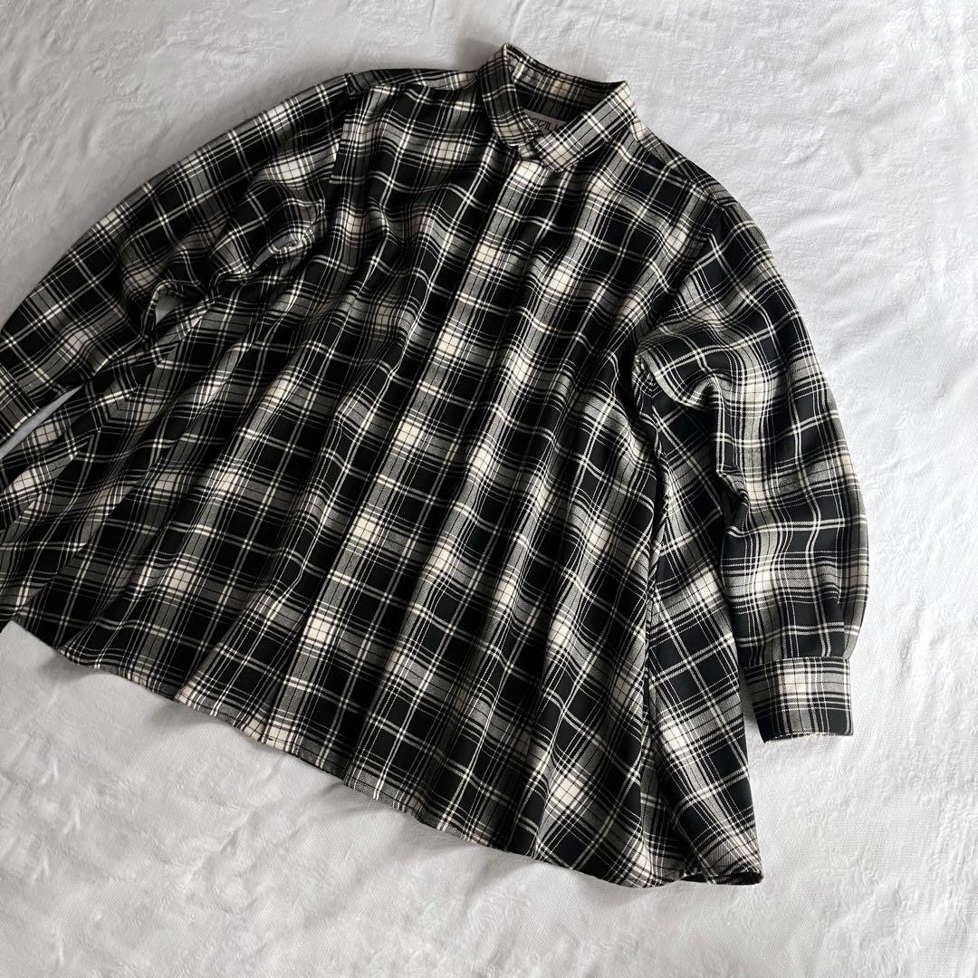 KIDILL Aライン ウール チェックシャツ　オンブレチェック