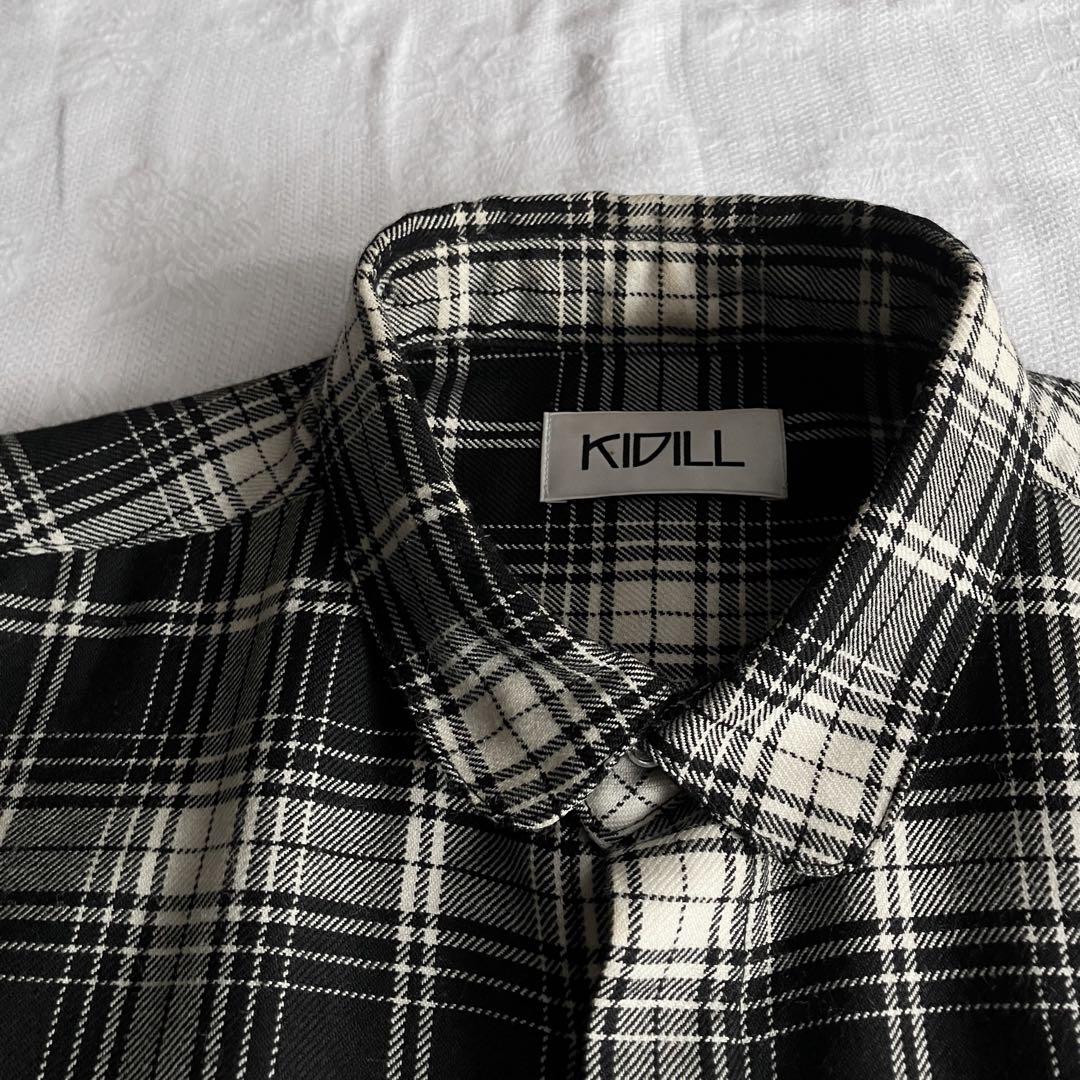 KIDILL Aライン ウール チェックシャツ　オンブレチェック