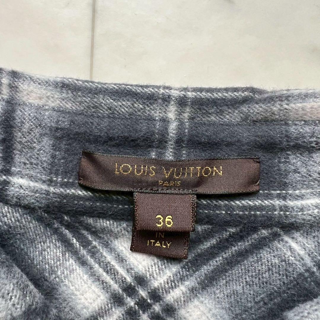 LOUIS VUITTON チェック モノグラム ウエスト絞り シャツワンピース