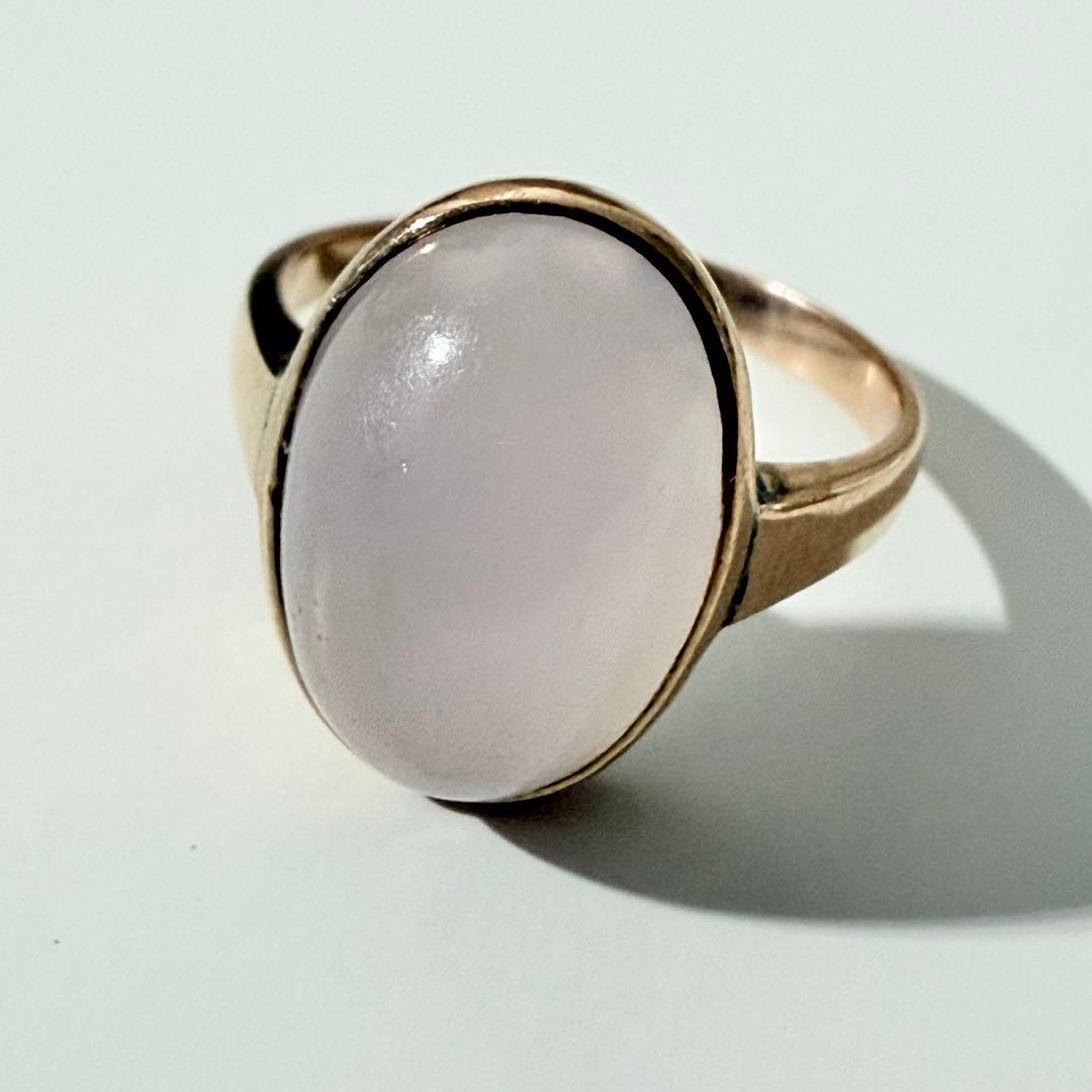 K9 薄紫色　カルセドニー　オーバルストーン　リング