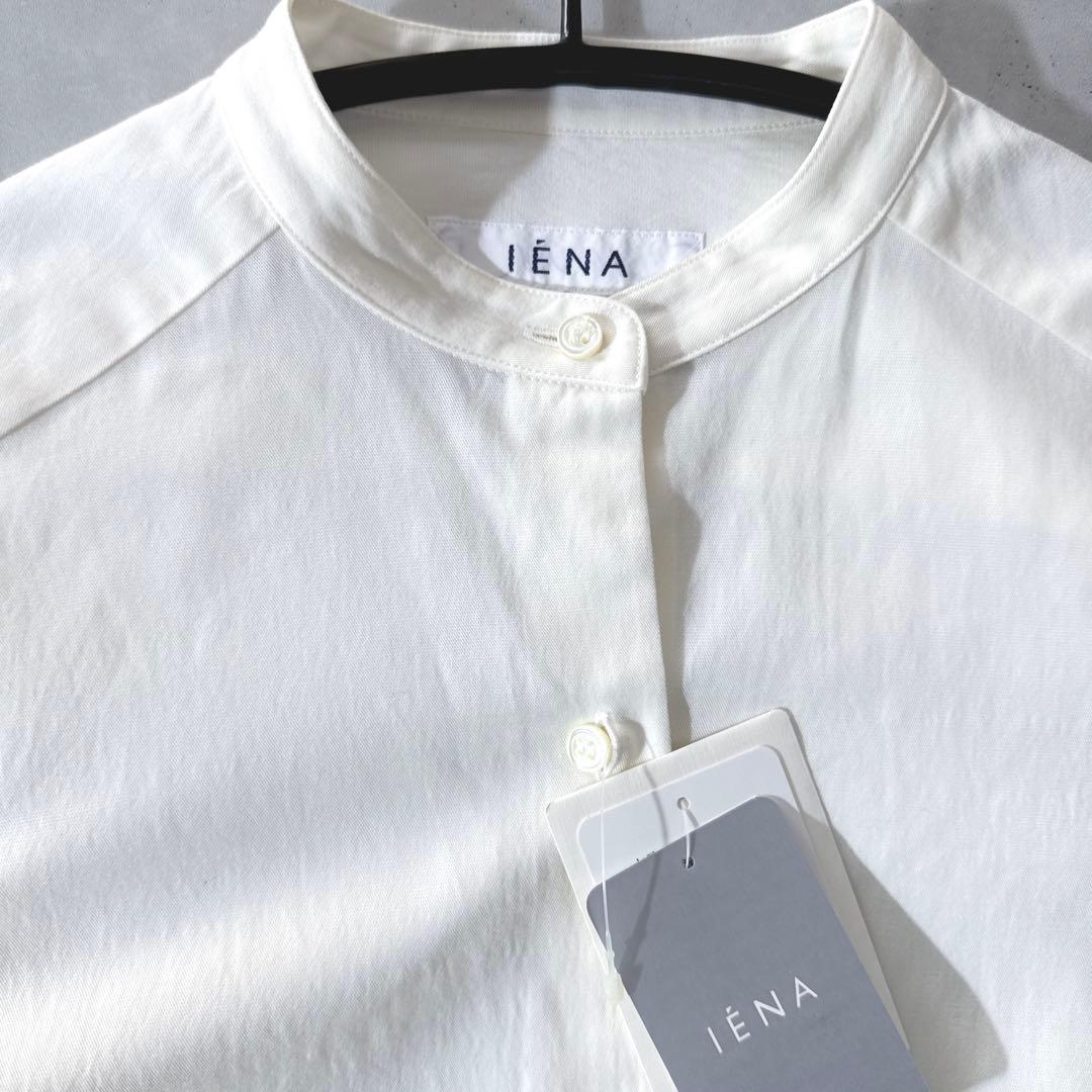 タグ付未使用 IENA長袖バンドカラーシャツLanificio Cangioli