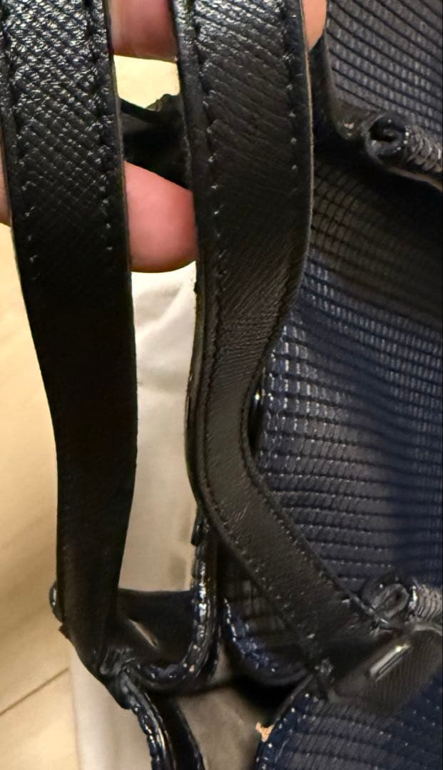 SERAPIAN ネイビー レザートートバッグ