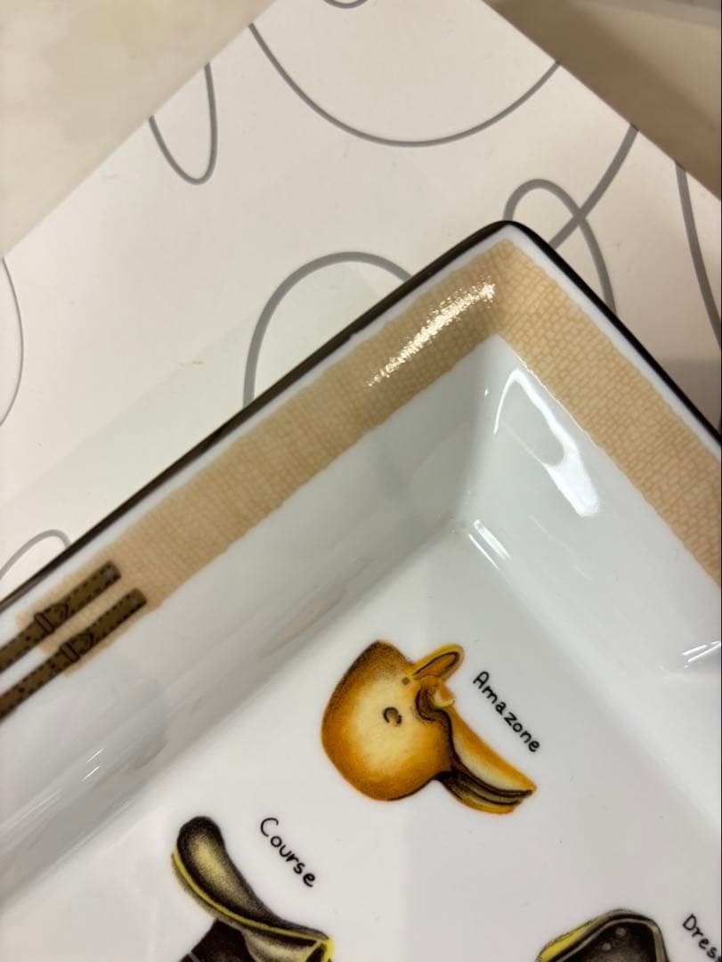 エルメス　馬具デザイン　陶器灰皿　小物入れ