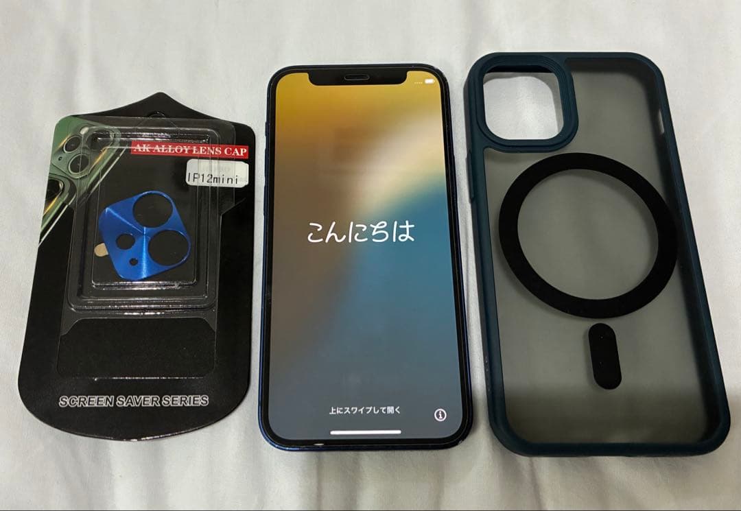 Apple iPhone 12 mini 青色 本体 + ケース