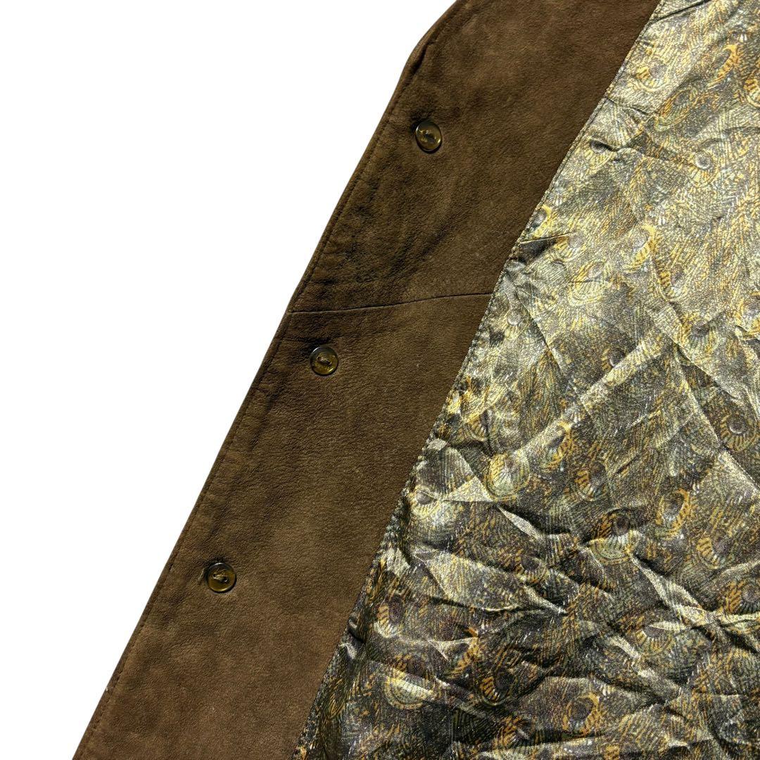 Sunagawa【希少】90sユーロ古着スエードレザーベストアラベスク刺繍