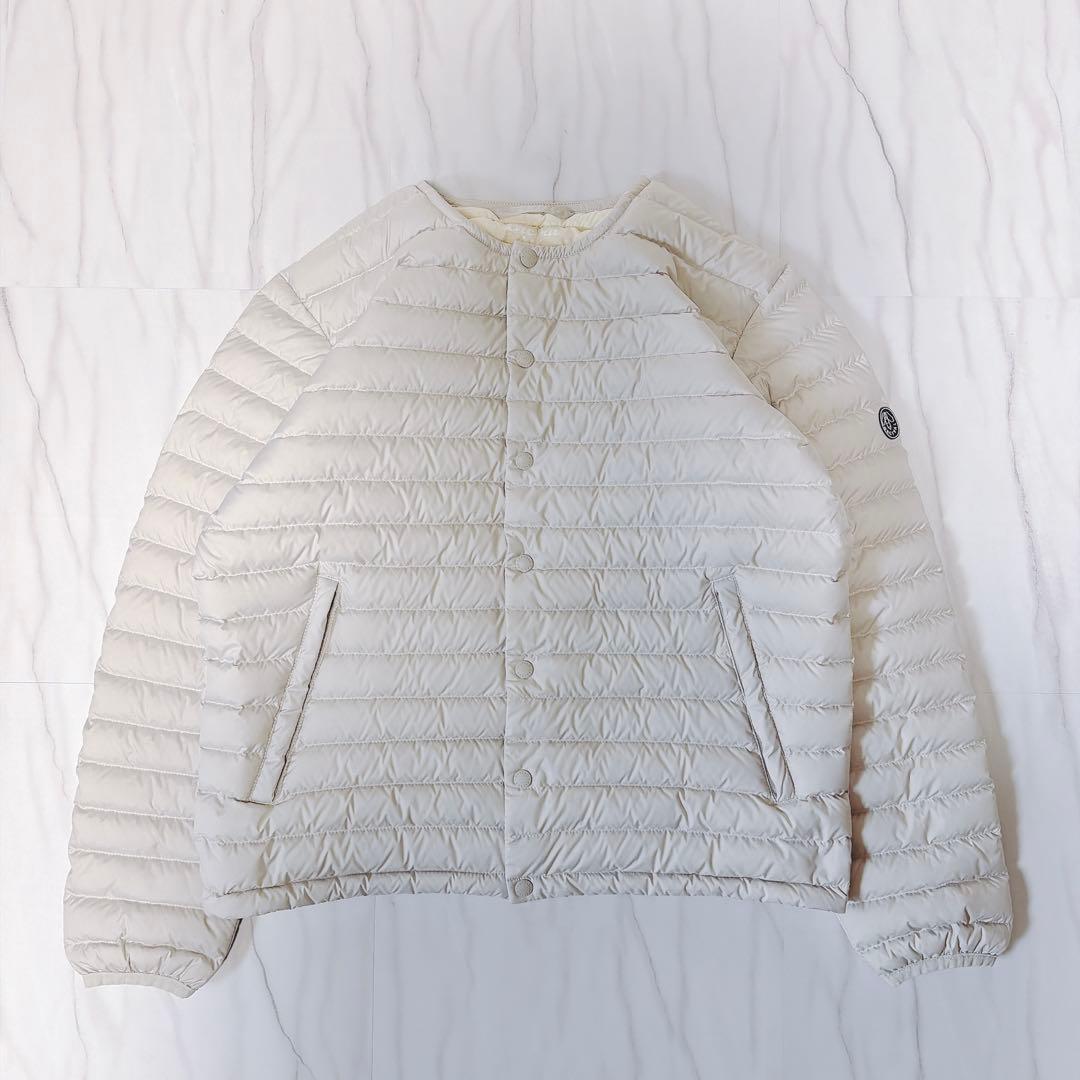 《美品》ORCIAL インナーダウンクルーネックジャケット ライトベージュ 1