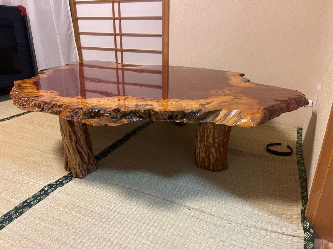 花梨　瘤杢　座卓　一枚板　天然木