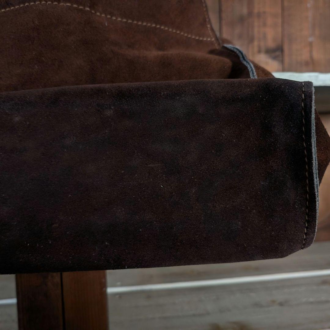 VINTAGE　本革　スエードレザー　トートバッグ　ダークブラウン　中サイズ