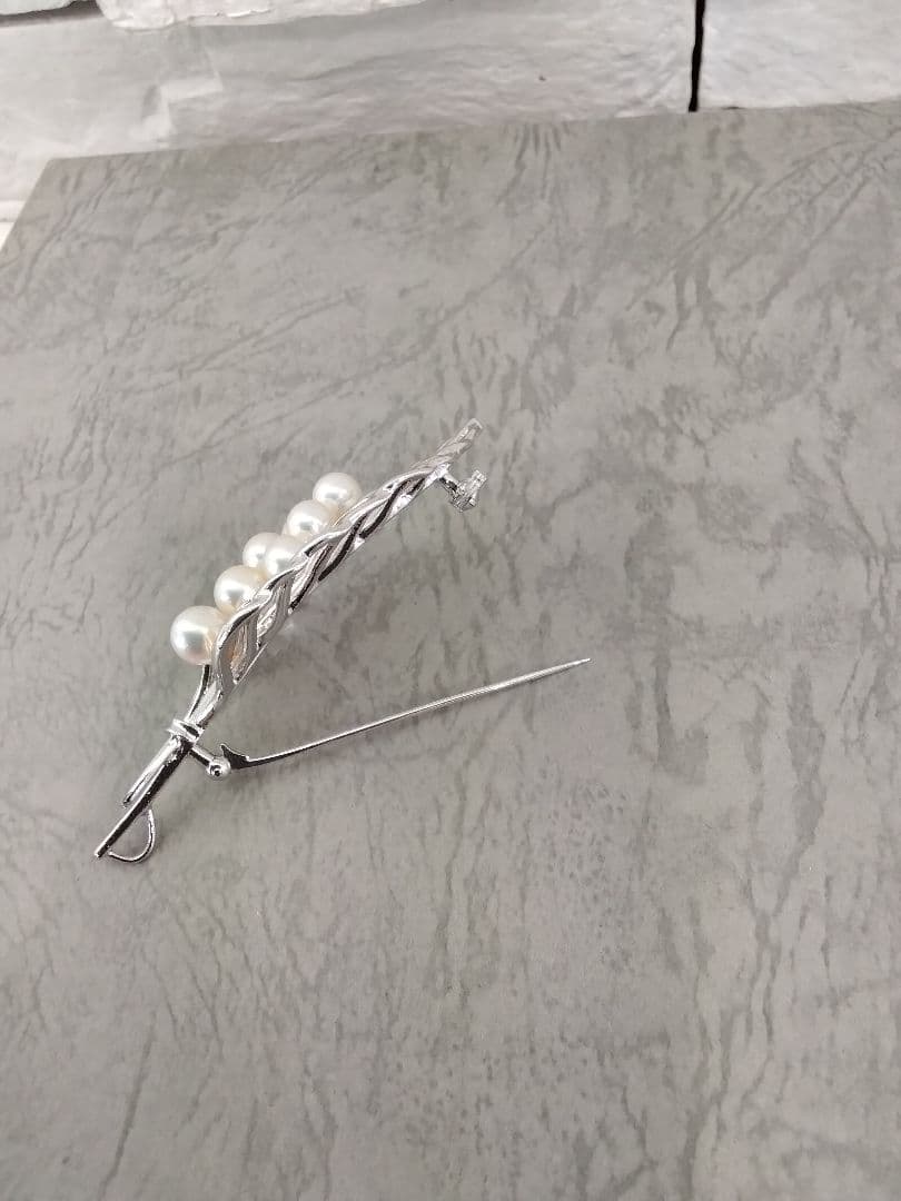 SV/K18あこや真珠ブローチ　　中古品