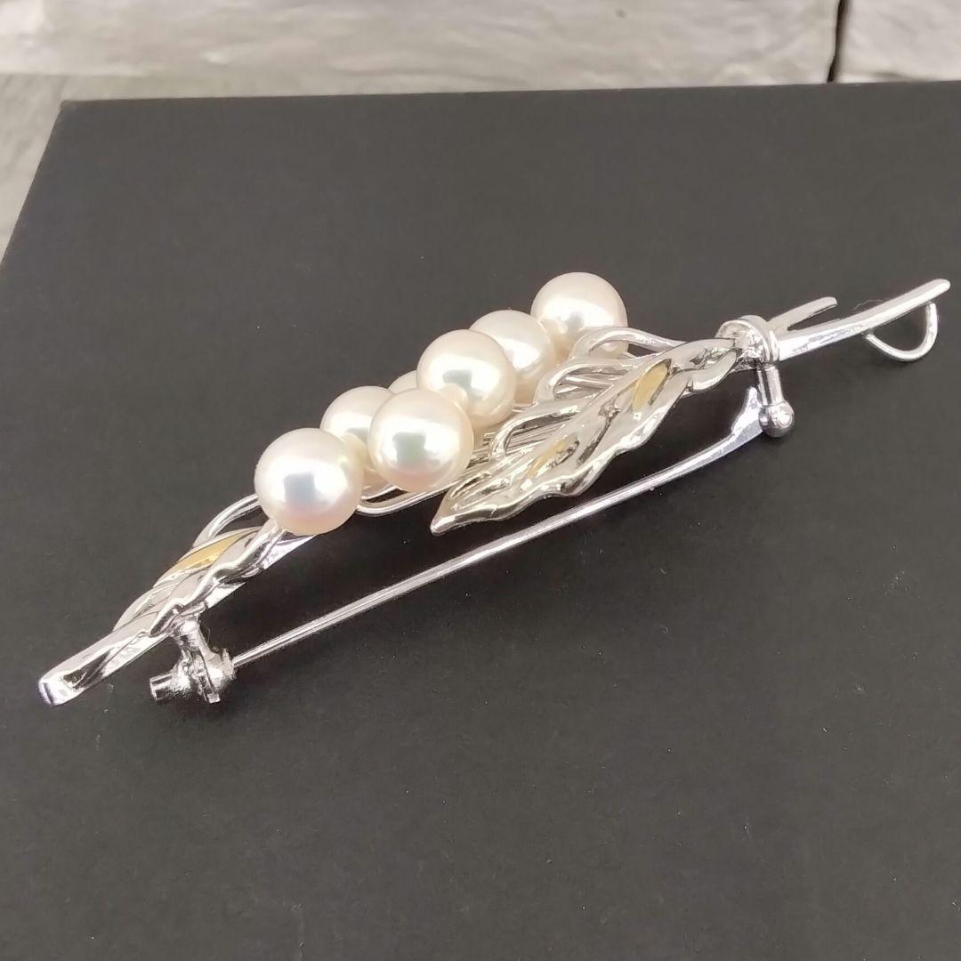 SV/K18あこや真珠ブローチ　　中古品