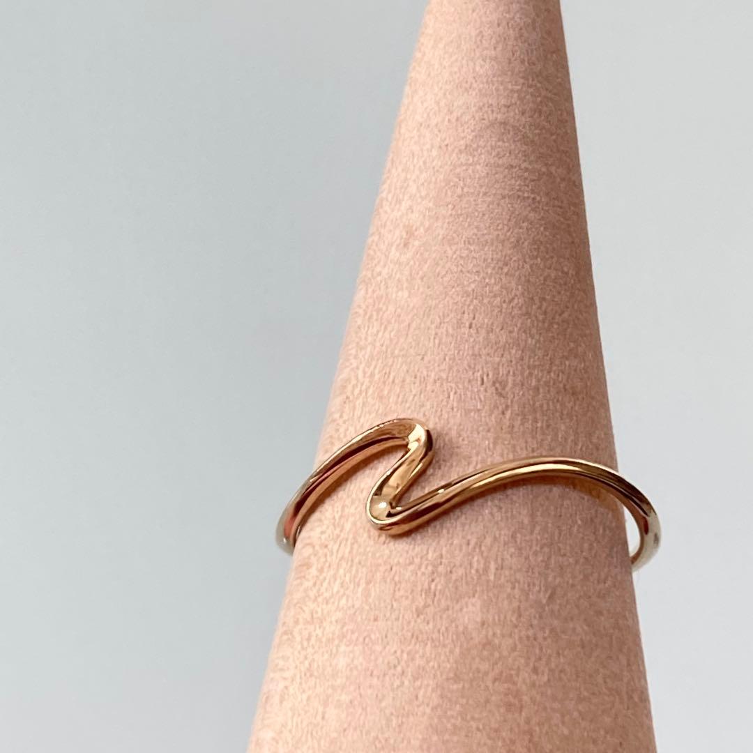 ete K10 ウェーブ リング 15号 レイヤード 美品