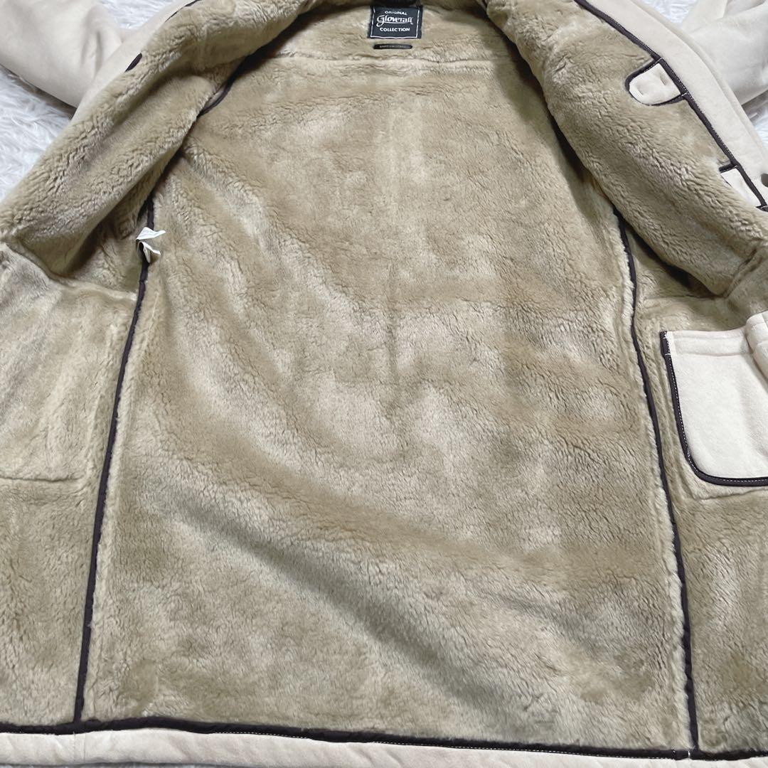 新品　グローバーオール×ナノユニバース　フェイクムートンダッフル　ホワイト　M