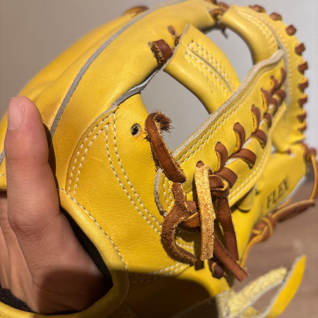 ぴ*ー様 【レア旧ロゴ】心極　ハイゴールド　内野手　 軟式用　グローブ