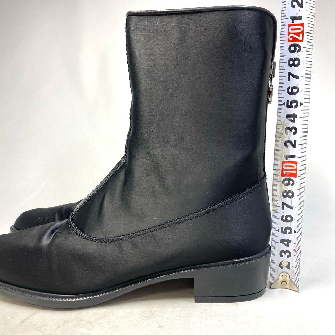 フェラガモ サイズ表記「7C」 24.5センチ　ブラック　ナイロン　ブーツ