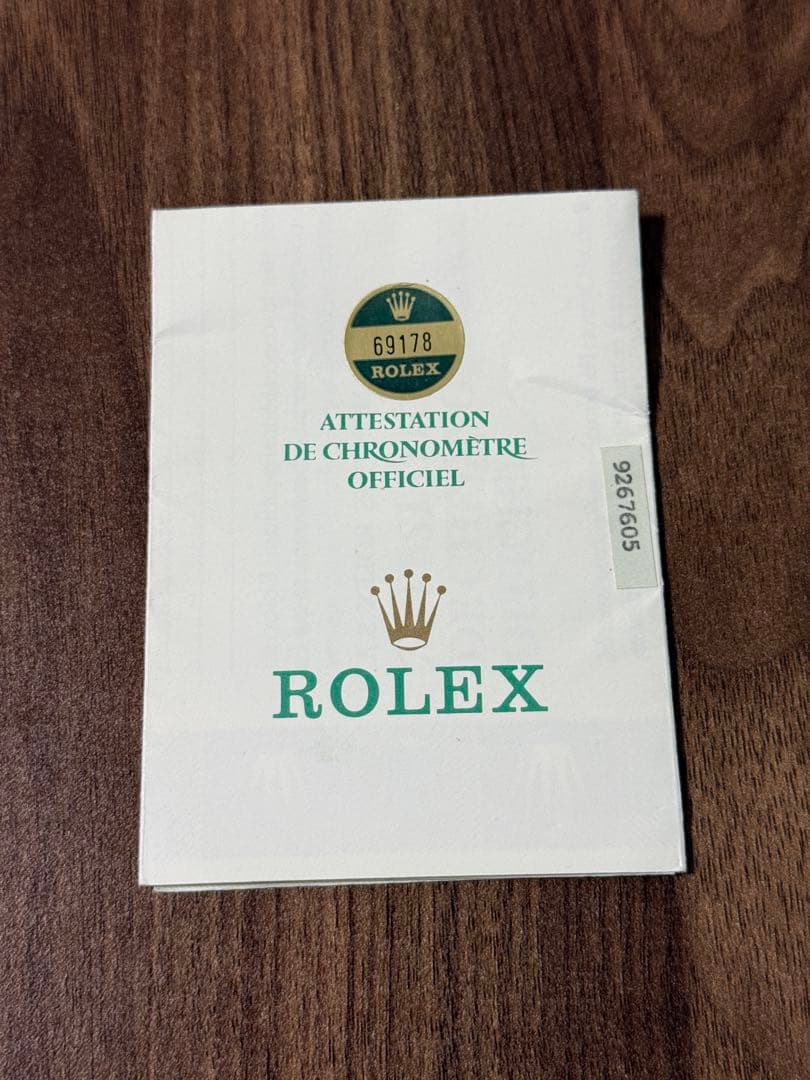 ROLEX ギャランティーカードのみ 69178 デイトジャスト