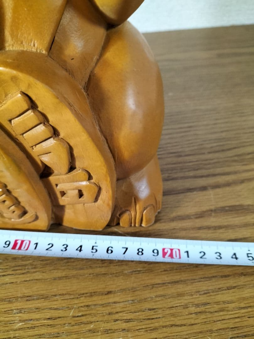 美品　木製 招き猫 彫刻　最終値下げ