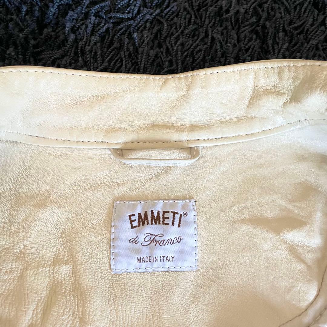 EMMETI アンドレア シングルライダースジャケット アイボリー 48