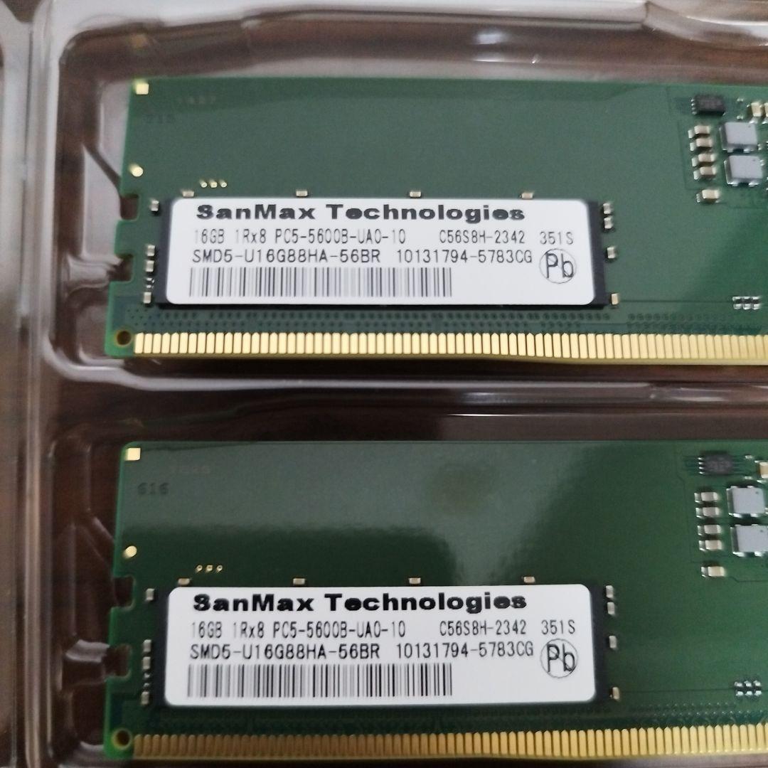 SanMax 32GB(16GB×2) DDR5 メモリー 2枚セット